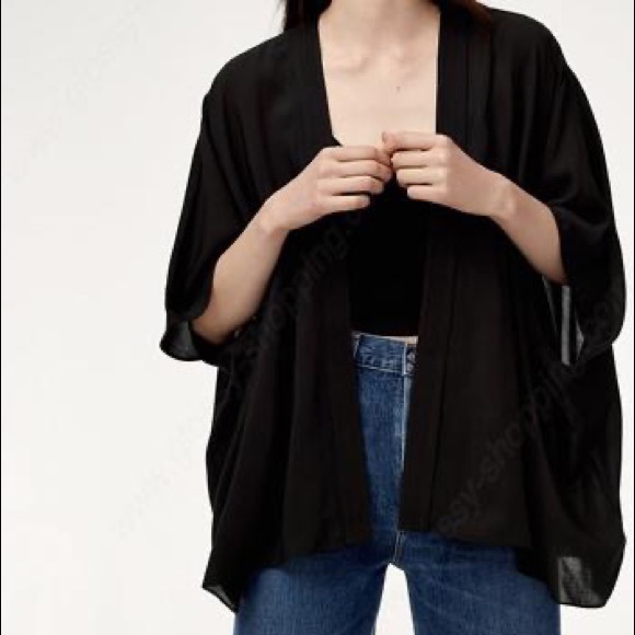 SOLD Aritzia Cosima Black Kimono - Picture 2 of 5